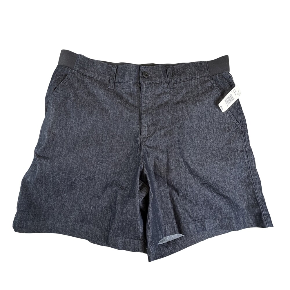 Lee Shorts Womens 12 Gray Denim Chino Elastic Waist Stretch 7 Inseam Casual